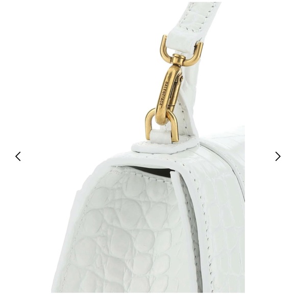 Balenciaga Hourglass XS Top Handle Bag White Croc Embossed - Picture 4 of 7